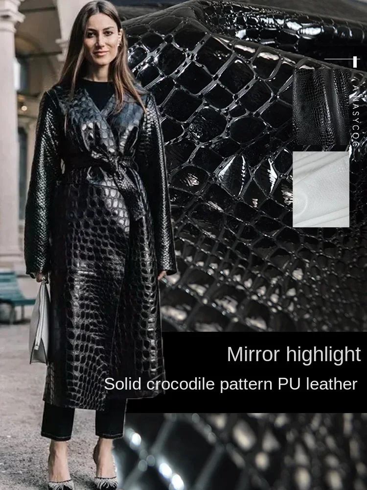 

Кожаная ткань из искусственной кожи, темная защита окружающей среды, одежда из искусственной кожи, оптовая продажа, ткань для шитья своими руками по метрам, материал