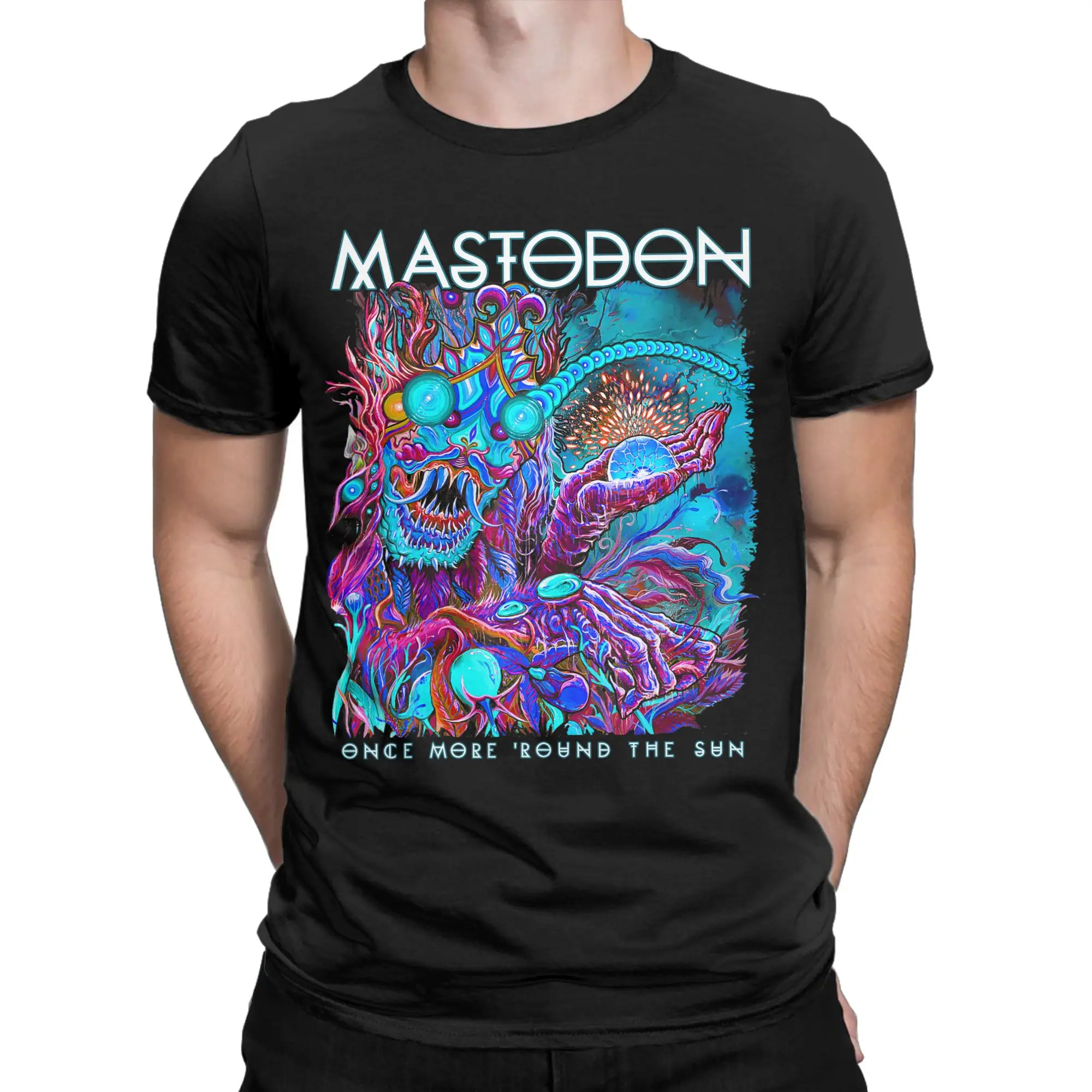 Mastodon OMRTS Blue Beast T-Shirt Summer  Novelty T Shirts Men Cotton O-Neck Oversized Clothes Short Sleeve Classic Tops
