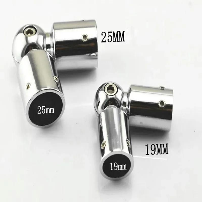 2Pcs Stainless Steel Tube Connector 19/25 mm Tube Shower Room Parts Rod Head Glass Brace Strut Glass Clip Pipe Connecting