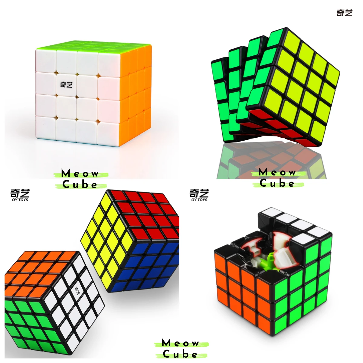 

[MeowCube] QiYi QiYuan 4x4 Cube Hands-on Professional Speed Magic Puzzle Introductory Racing Cubo Magico Educational Toys Gift
