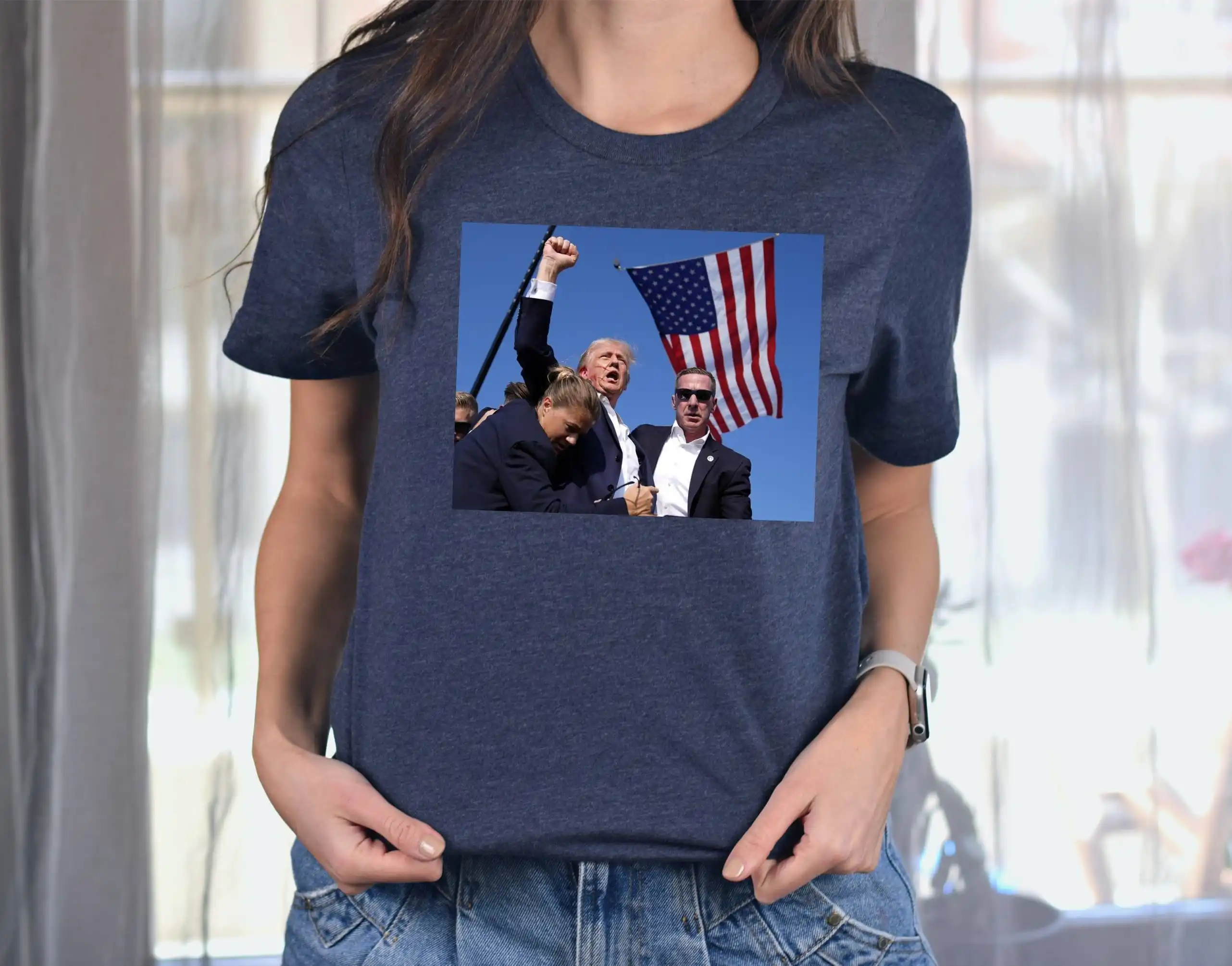 America T shirt Trump Election USA Patriotism Flag Lover Make Great Again