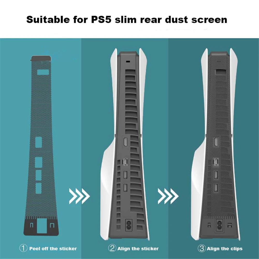 For PS5 slim Console Side Dust Proof Filter Cover Dust Net And Cooling Vents Dirty Prevent mesh Rear Dust Screen