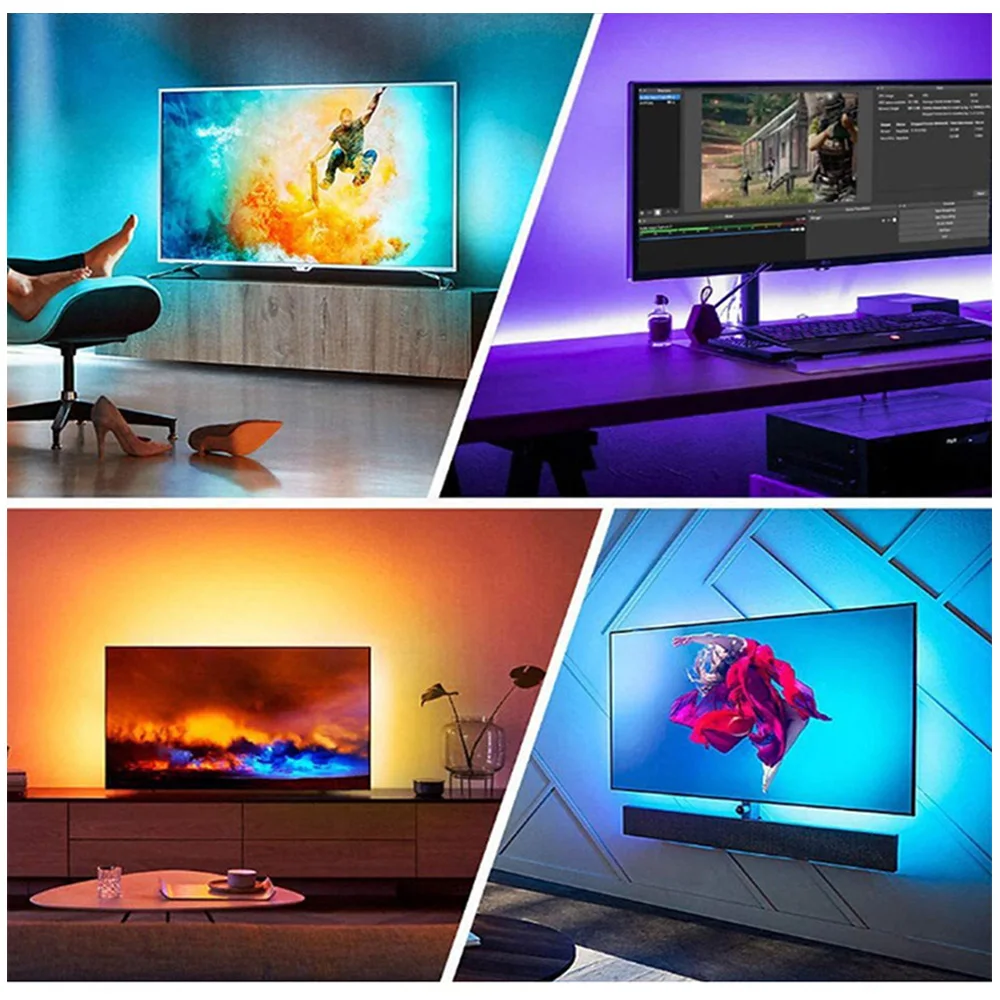 Music Sync RGB LED Strip Lights USB 5V Smart Color Changing LED Strip for TV  Backlight Room Decoration with Remote Control