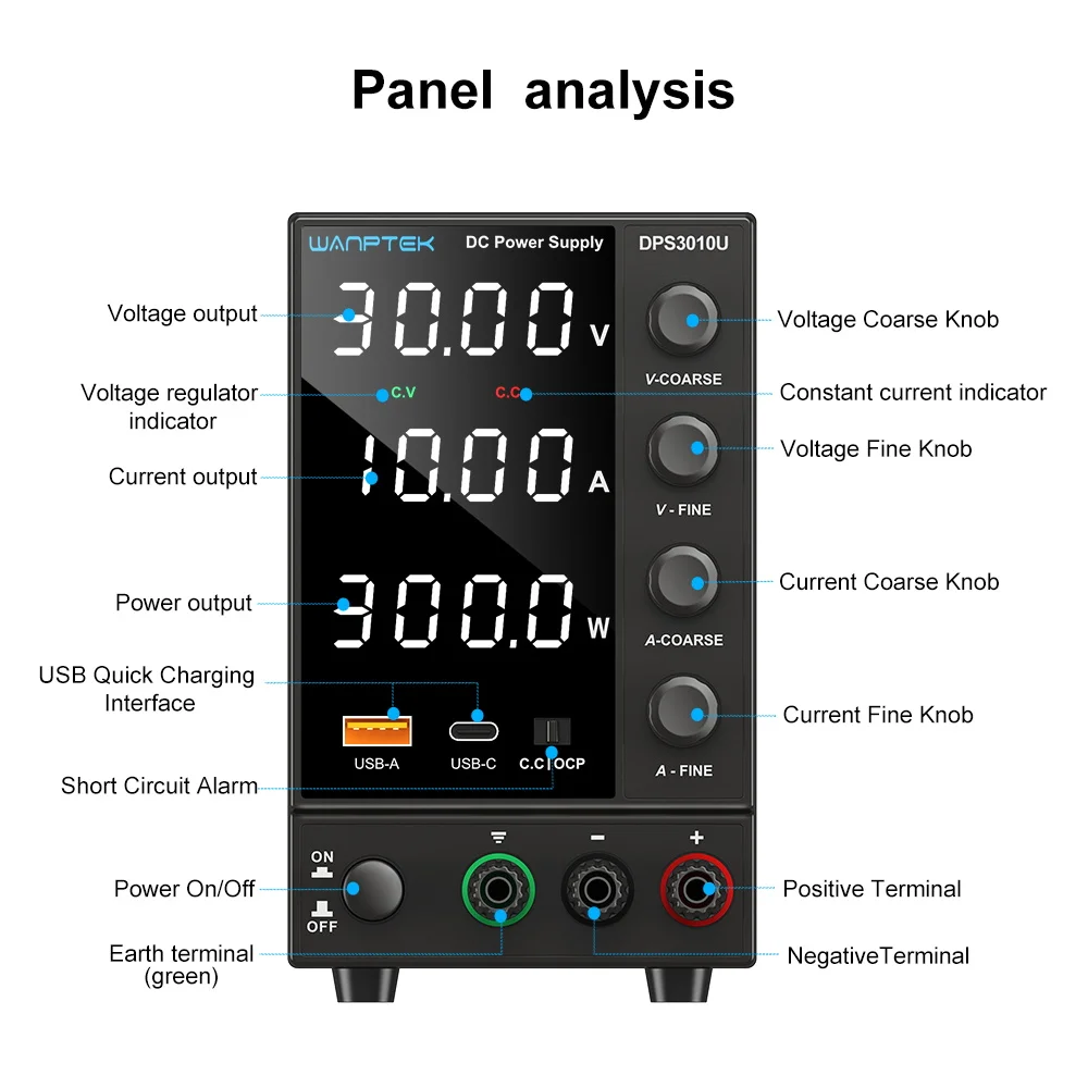 DPS305U ثلاثة نافذة أربعة موقف عرض عالية الدقة التبديل تيار مستمر امدادات الطاقة 30 فولت/5a منضدة إمدادات الطاقة شحن البطارية