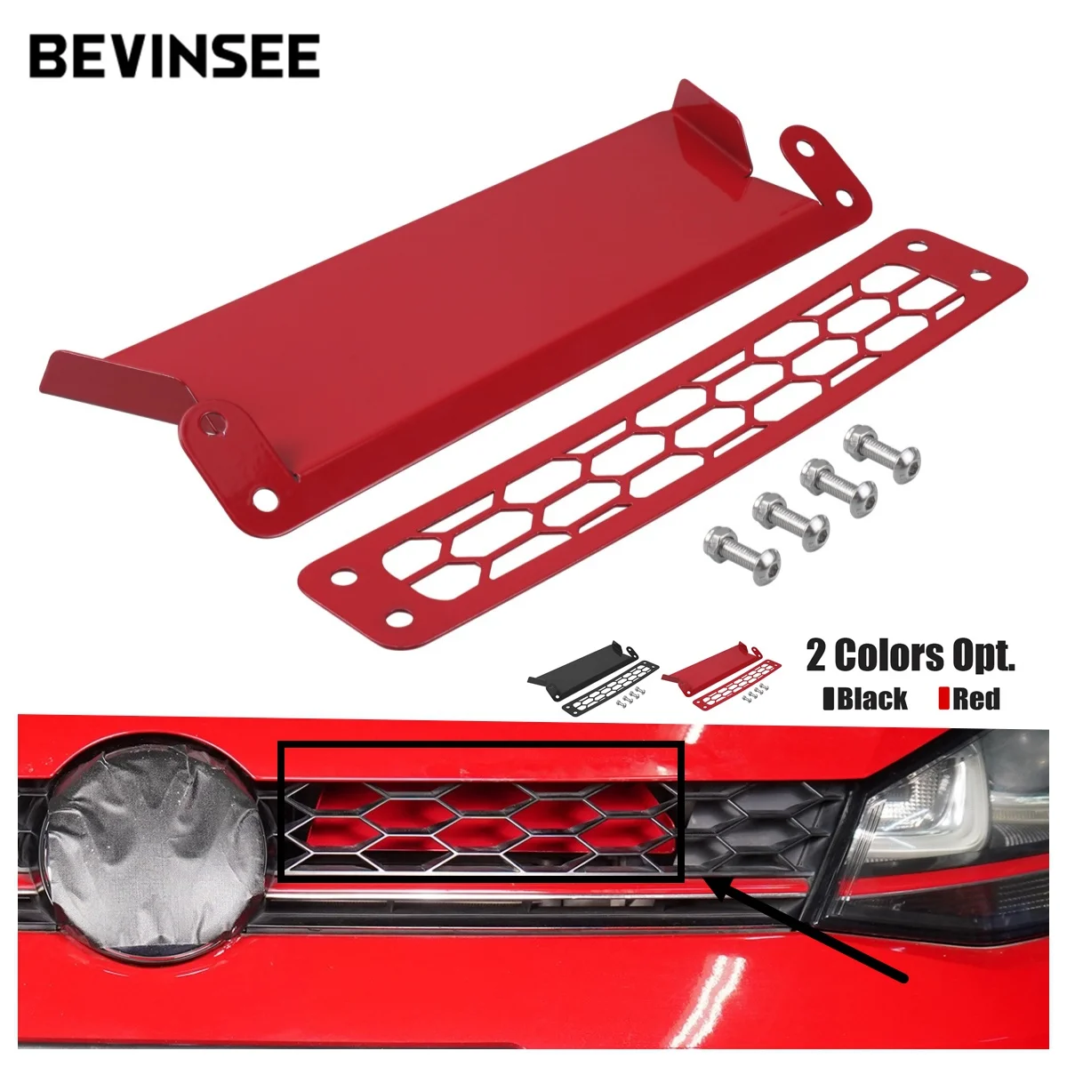 BEVINSEE Steel Dynamic Air Intake Scoop Kit V2 for VW for Golf 7 for Golf MK7/MK7.5 for Golf 1.4/GTI/R for Audi S3 8V