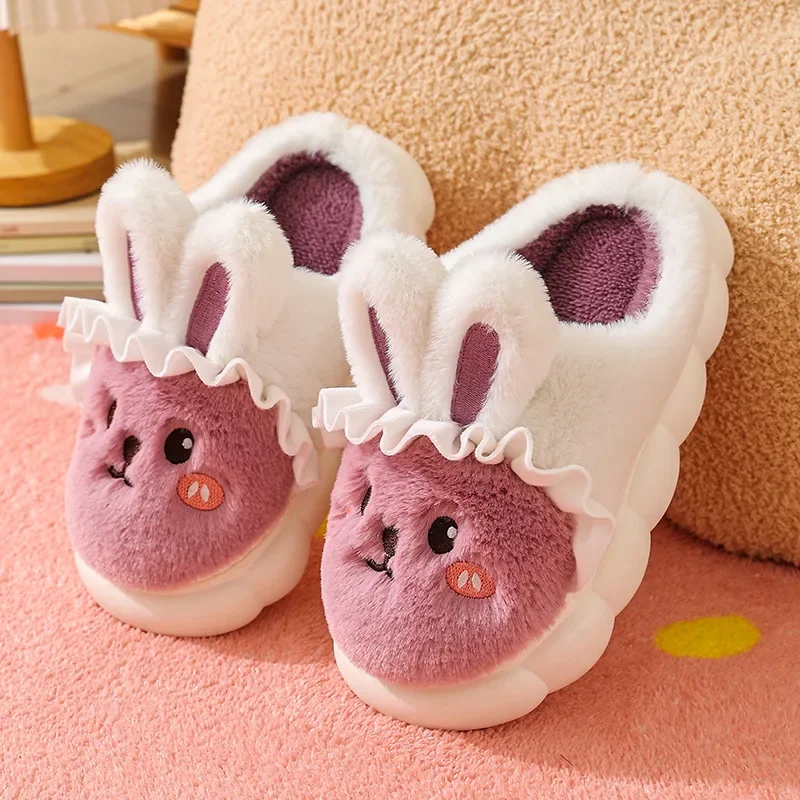 2025 Kids Baby Girl Winter Slippers Cute Bunny Warm Slippers Non Slip House Shoes for Toddlers Indoor Outdoor