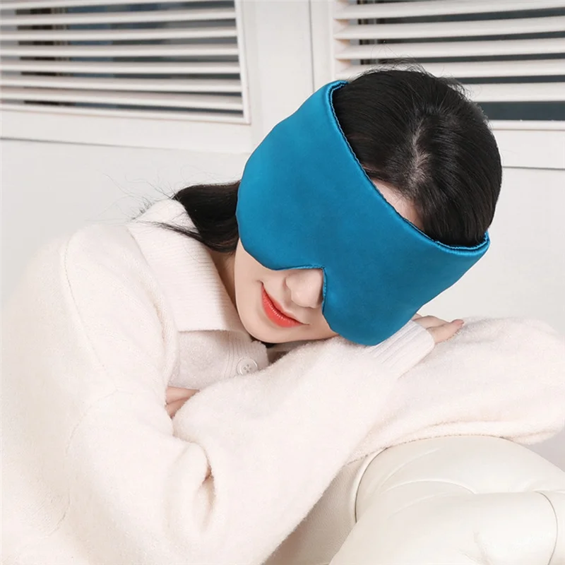 Unisex Overnight Sleeping Eye Mask, Blackout Eye Mask, Silk Sleeping Eye Mask with Stickers(Black)
