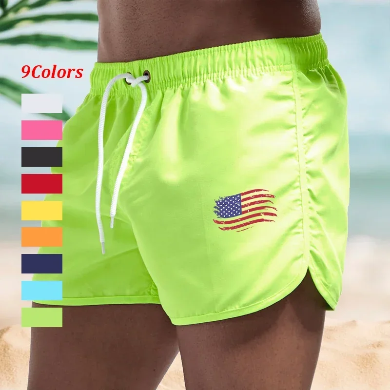 

Мужские дышащие быстросохнущие шорты с карманами на шнурке, купальный костюм, плавки, шорты для плавания для серфинга, пляжа, лета