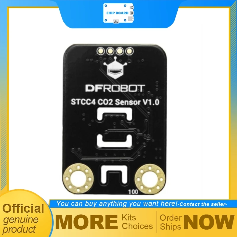 

Датчик CO2 DFRobot Gravity STCC4, 3-в-1 для измерения качества воздуха, 400–5000 ppm, SHT40, датчик температуры/влажности, модуль TC Sensing