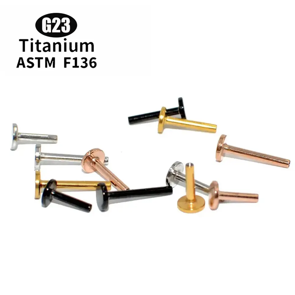 10pcs/50/100 lot G23 ASTM F136 Titanium Internal Thread Piercing Earrings - Lip Labret Helix Tragus Body Jewelry Accessories