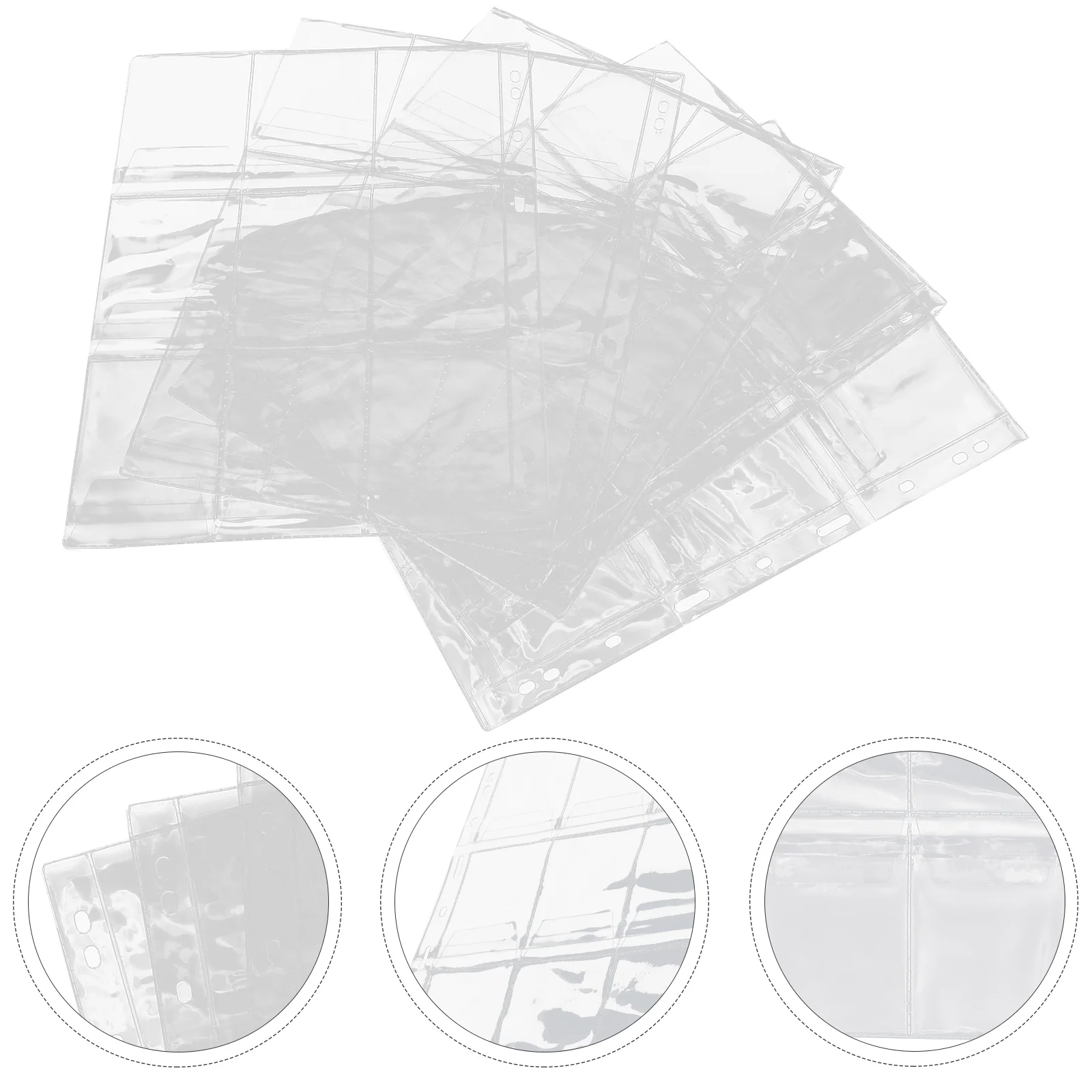 5Pcs Coin Collection Sheets Transparent Pc Material 9 Hole Coin Binder Pages Album Books for Collectors