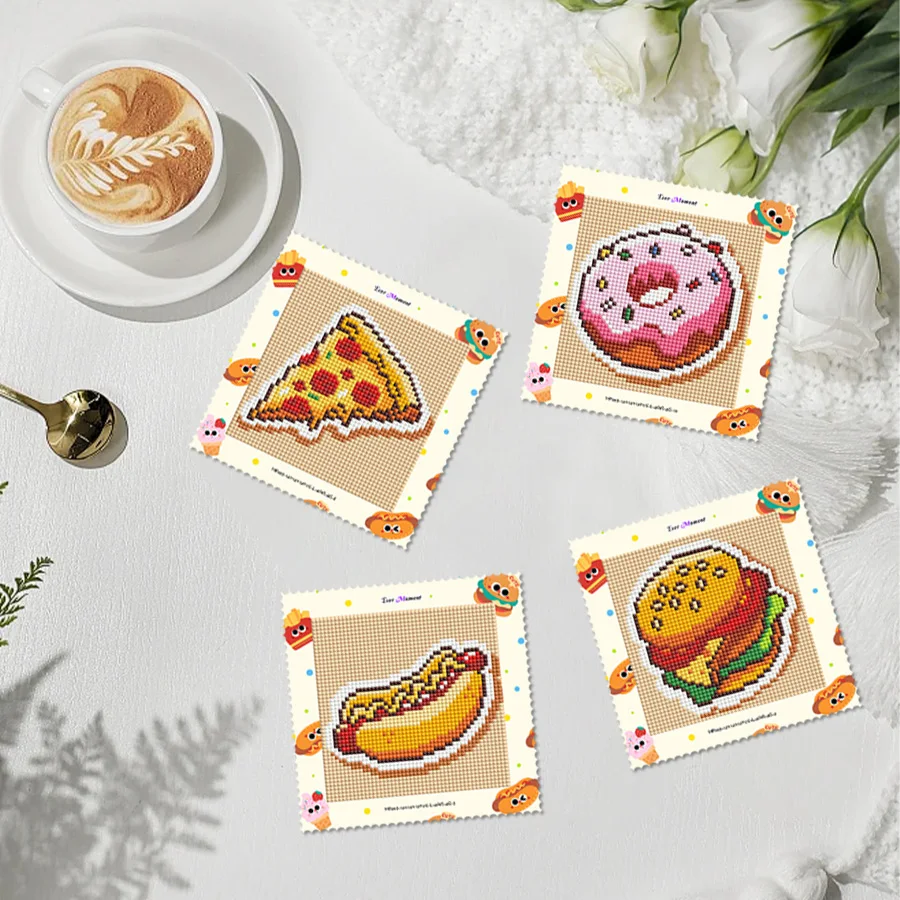 Ever Moment High Quality Mini Diamond Painting 12 Pcs/set Hamburger Small Painting Fast Food Diamond Art MP003 view 6