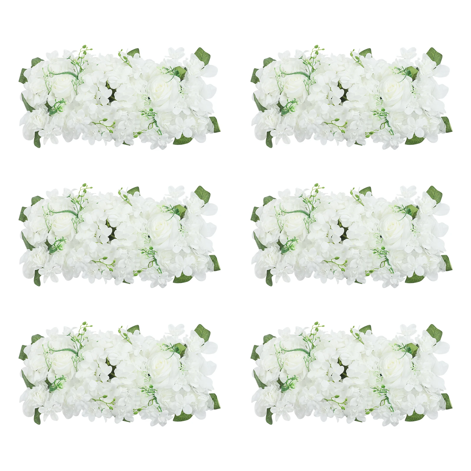 6pcs Artificial Flower Panels, Artificial Flower Wall Backdrop, 6PCS Artificial Flower Table Centerpiece, for Wedding Party Event Decoration, 50×20cm