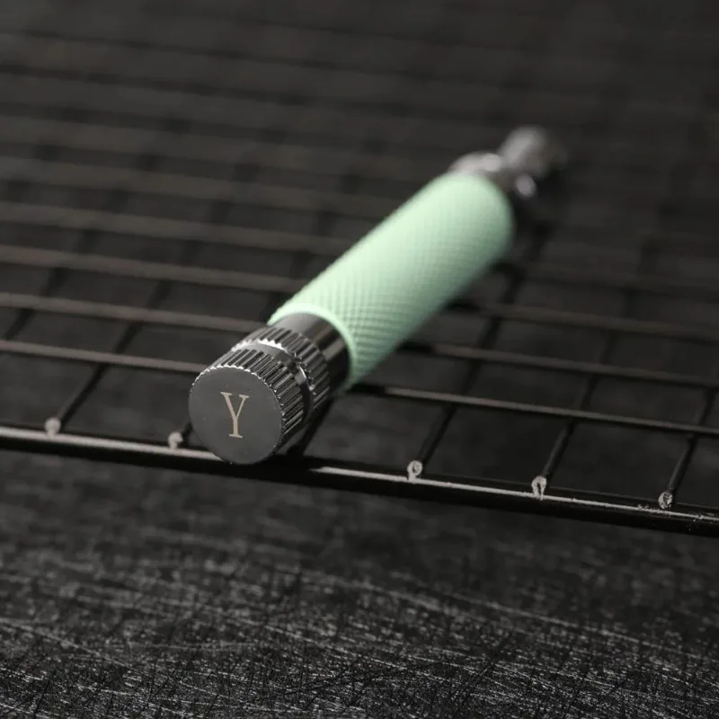 YAQI Новая фисташково-зеленая хромированная латунная безопасная ручка для бритвы для мужчин, сменная ручка для путешествий, модная ручка высокого качества