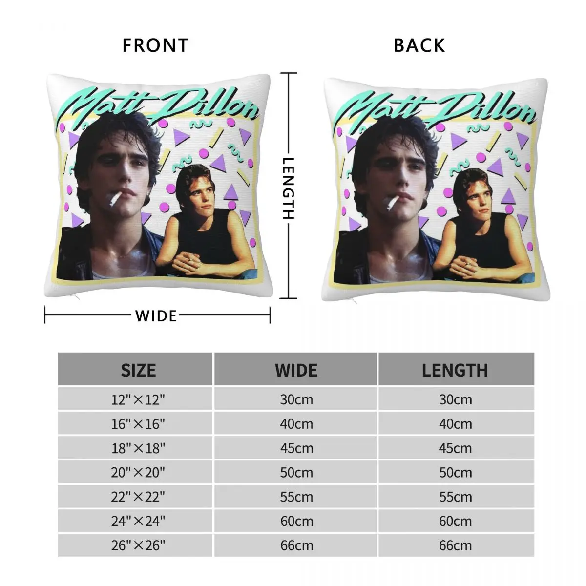 Matt Dillon Cigarette Square Pillowcase Polyester Linen Velvet Creative Zip Decor Pillow Case Room Cushion Case