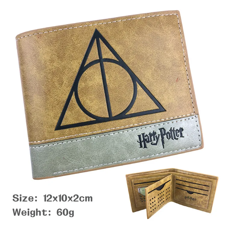 Harrys Potter 3D Full Color Print Wallet Gryffindor Slytherin Badge Coin Purse Wallet Card Holder for Men and Women Gift