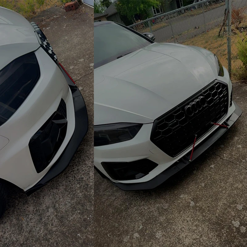 HTTYYX Front Bumper Splitter Lip Diffuser Body Kit Spoiler Guard Fit For Audi A5 S5 Sportback/Coupe/Cabriolet S-LINE 2019-2024