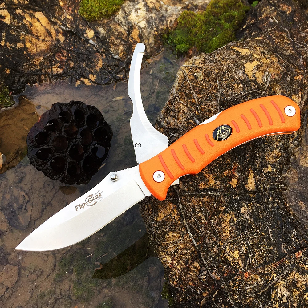 Watchman Knife  Double Blade Folding Hunting Knife Two Blades in One,Butcher Knife, Rotating Skinning and Gutting