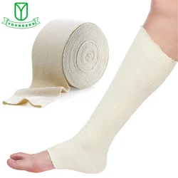 1 Roll Cotton Elastic Tubular Support Bandage Reusable Elastic Tubular Compression Bandage Roll for Leg, Knee, Thigh, Arm Elbow