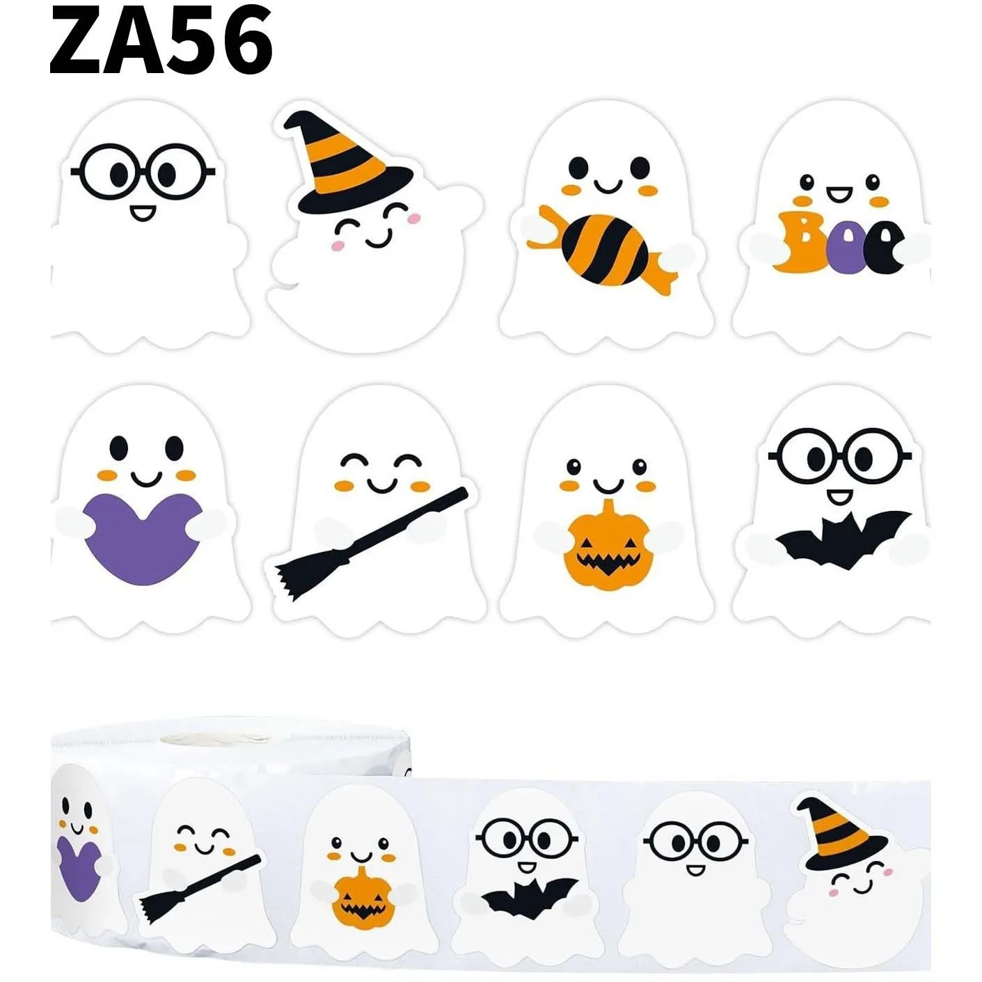 500pcs/롤 해피 할로윈 축제 유령 장식 씰링 스티커 DIY PVC 노트북 데칼 장식 보상 선물 장난감