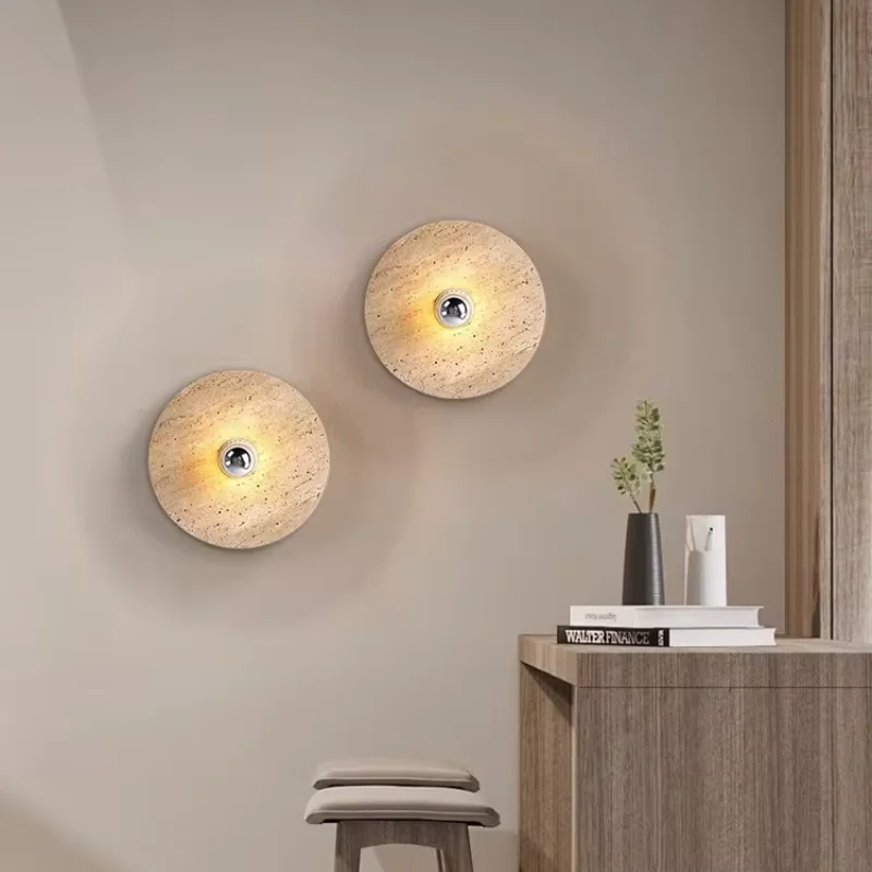 japones circular lampada de parede led amarelo caverna luz quarto corredor corredor iluminacao sala de jantar e foyer estudo moda wabi sabi 01