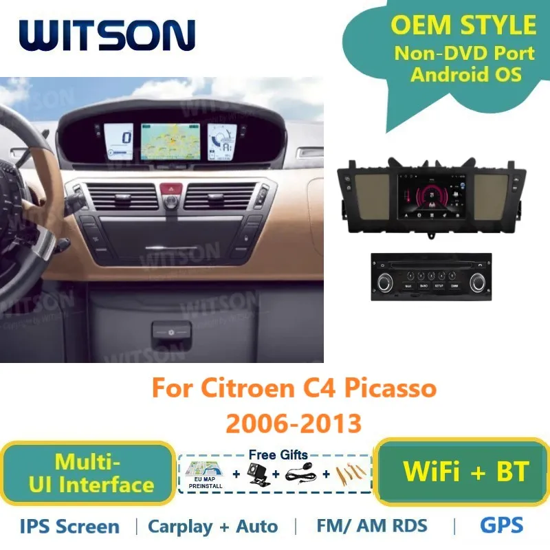 WITSON Android Car Radio For Citroen C4 Picasso 2006-2013 GPS WiFi Auido Vehicle Head Unit Carplay RDS Auto Stereo Multimedia