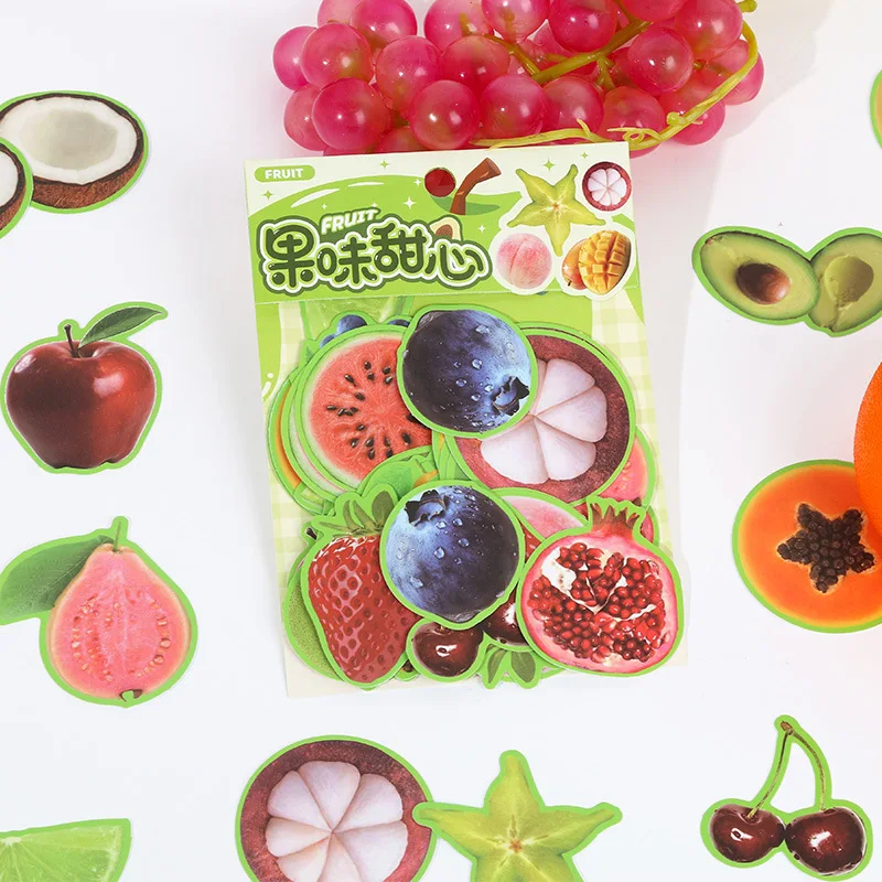 1pack/40pcs retro fruit and food stickers with various lovely patterns. Strong adhesion, great for decorating journals