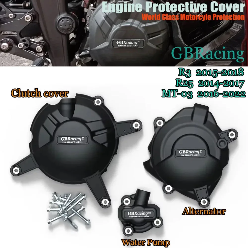 

Для Yamaha R25 2014-2017 R125 2014 MT-03 2016-2022 комплект защиты крышки двигателя аксессуары для мотокросса комплексная защита