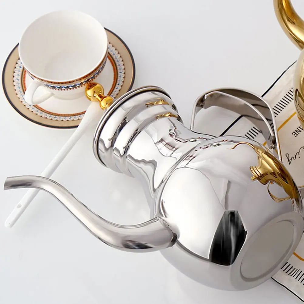 

1.5L Stainless Steel Coffee Kettle Long Spout Hand Brewing Coffee Pot Filter Design Tea Kettle High Temperature Resistant Easy