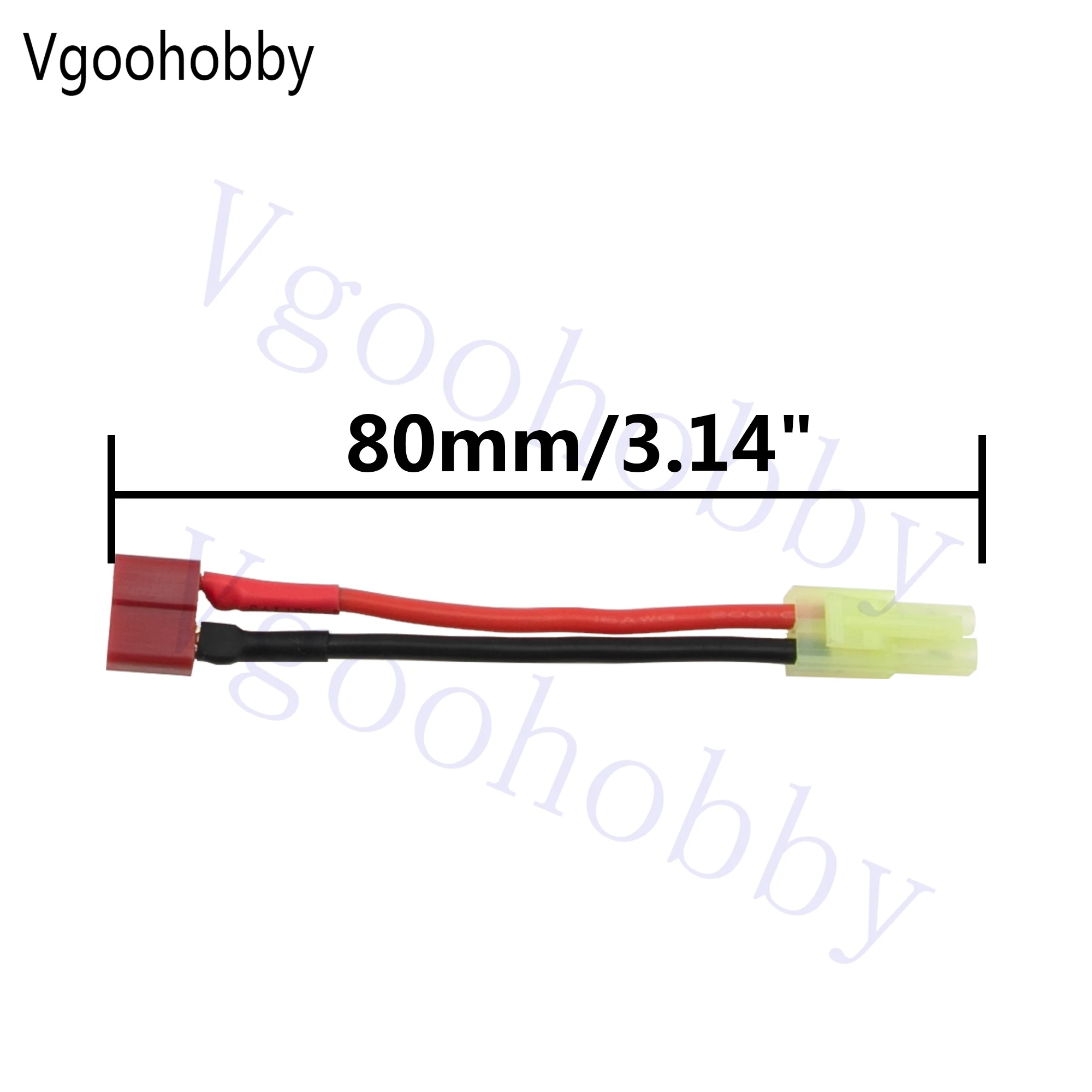 Adapter for Mini Tamiya Style (Reversed) to T-Plug Deans Adapter with 8cm 16AWG Wire Cable for Airsoft Gun