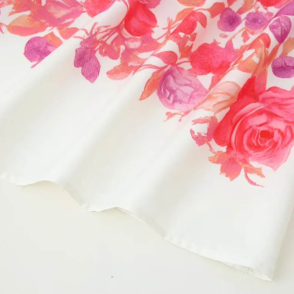 Robe mi-longue élégante à imprimé Floral pour femmes, col montant, manches longues, ceinture, robes longues, automne, Robe de vacances