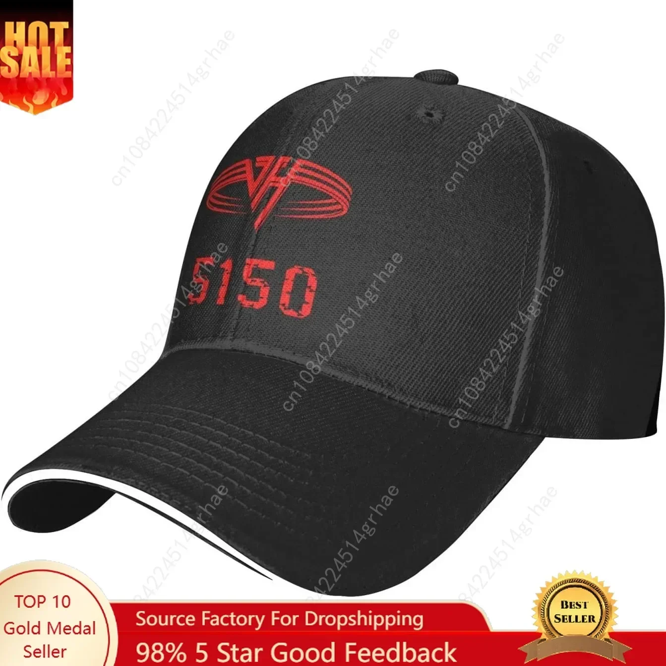 

Baseball Cap for Van.1986 Halen Hat Mans Rock Cap Polo Style Hat Adjustable Outdoor Unisex Cap Black