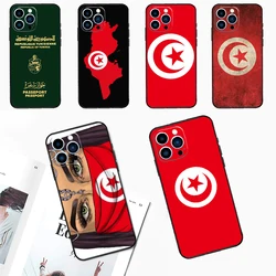 Tunisia Flag Map Case For iPhone 15 16 14 13 12 11 Pro Max Mini Cover X XR XS 8 7 14 15 16 Plus Accessories