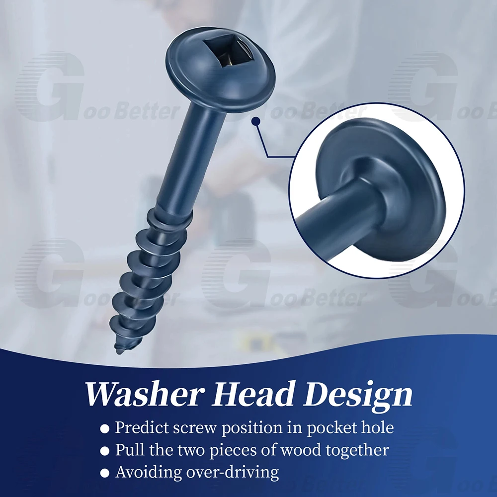 

#8 x 2-1/2" Pocket Hole Screws Wood Screws Square Drive Head Self Tapping Screws ﻿ ﻿