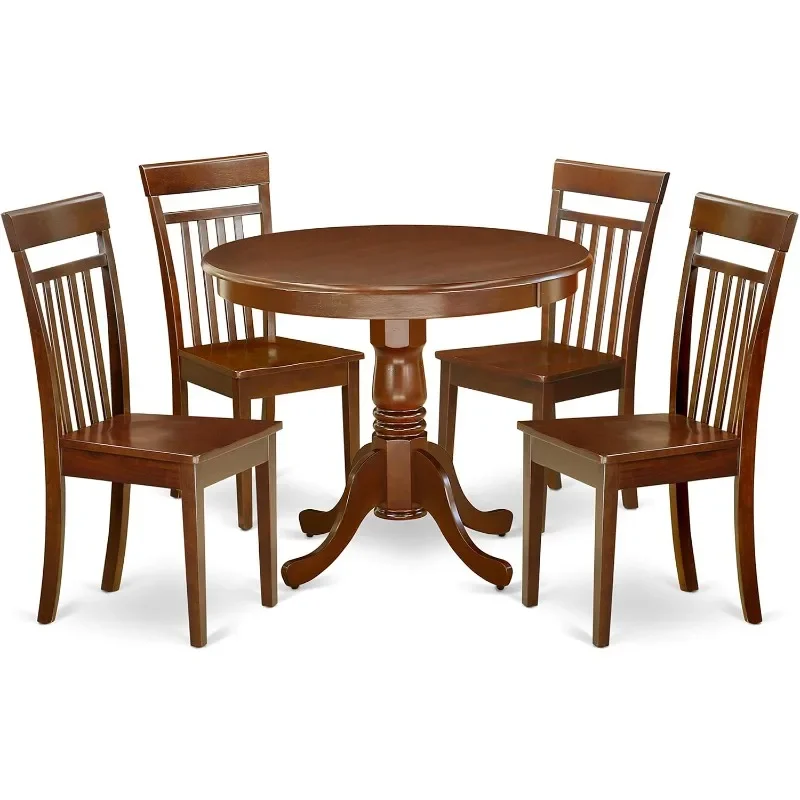 Furniture  Piece Dining Room Table Set Includes a Round Kitchen Table