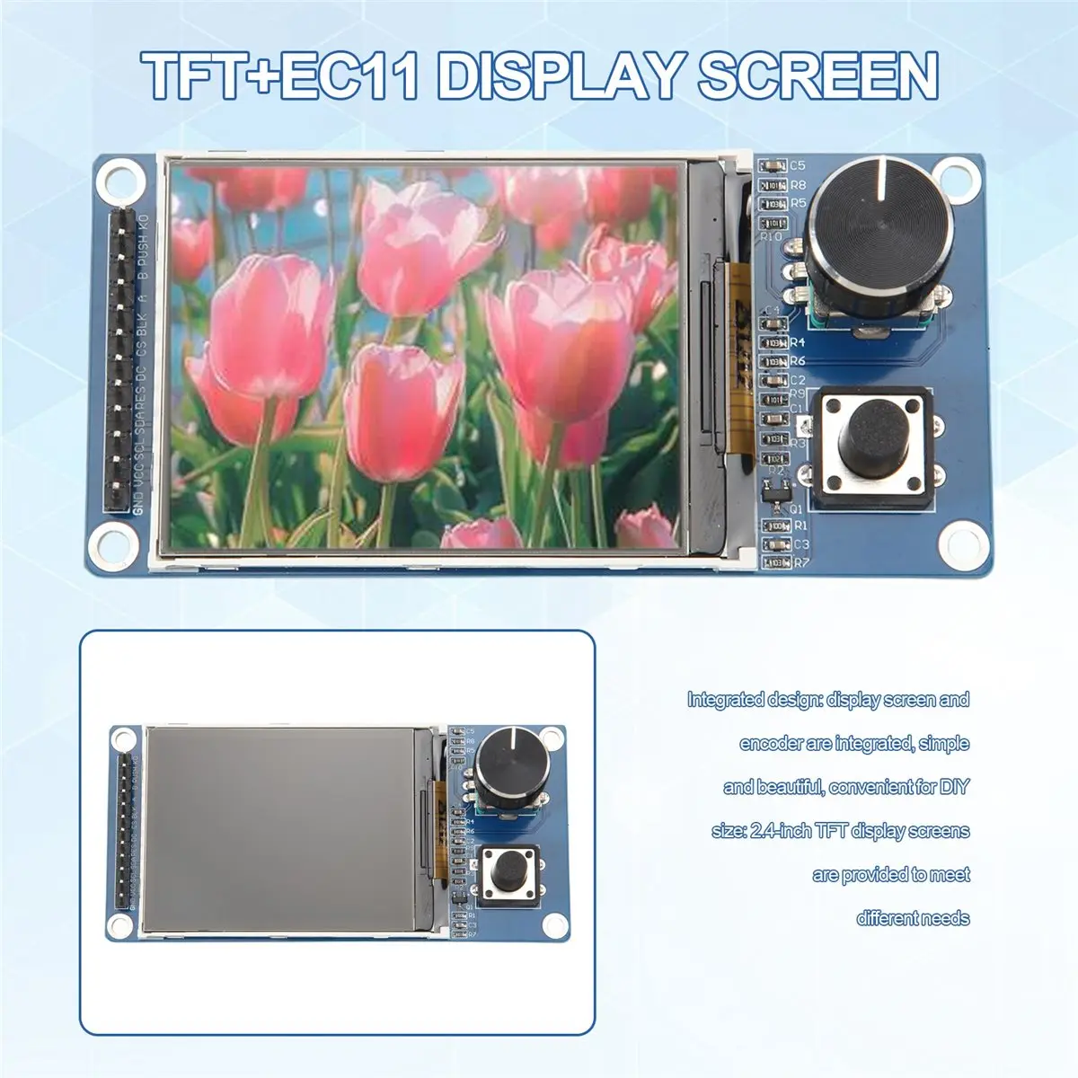 [N82R] 2.4-Inch TFT Display Screen with Ec11 Rotary Encoder Combination Module SPI Interface LCD Screen Electronic Kit