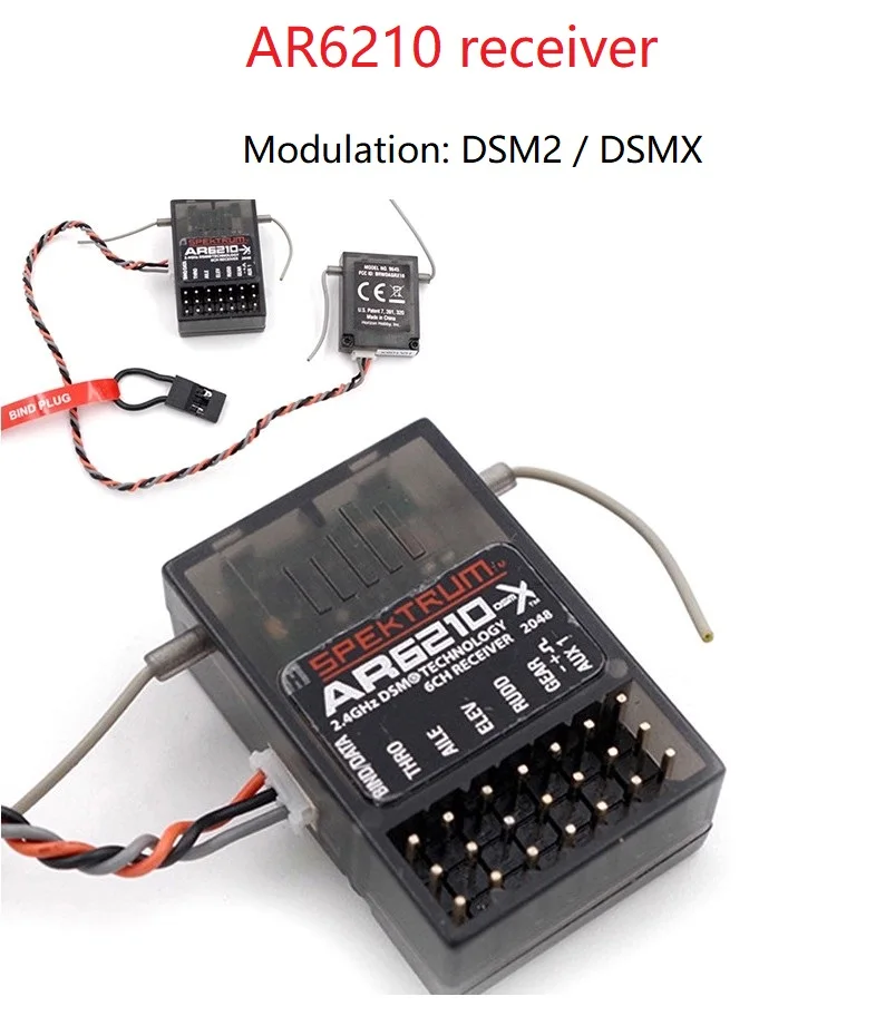 AR6210 DSMX 2.4G 6CH Receiver Receptor W Satellite SUI Spektrum DSM2 DX6i DX7 DX8 NX8 NX10 AR9020 JR DSX7 DSX9 RC PLANE