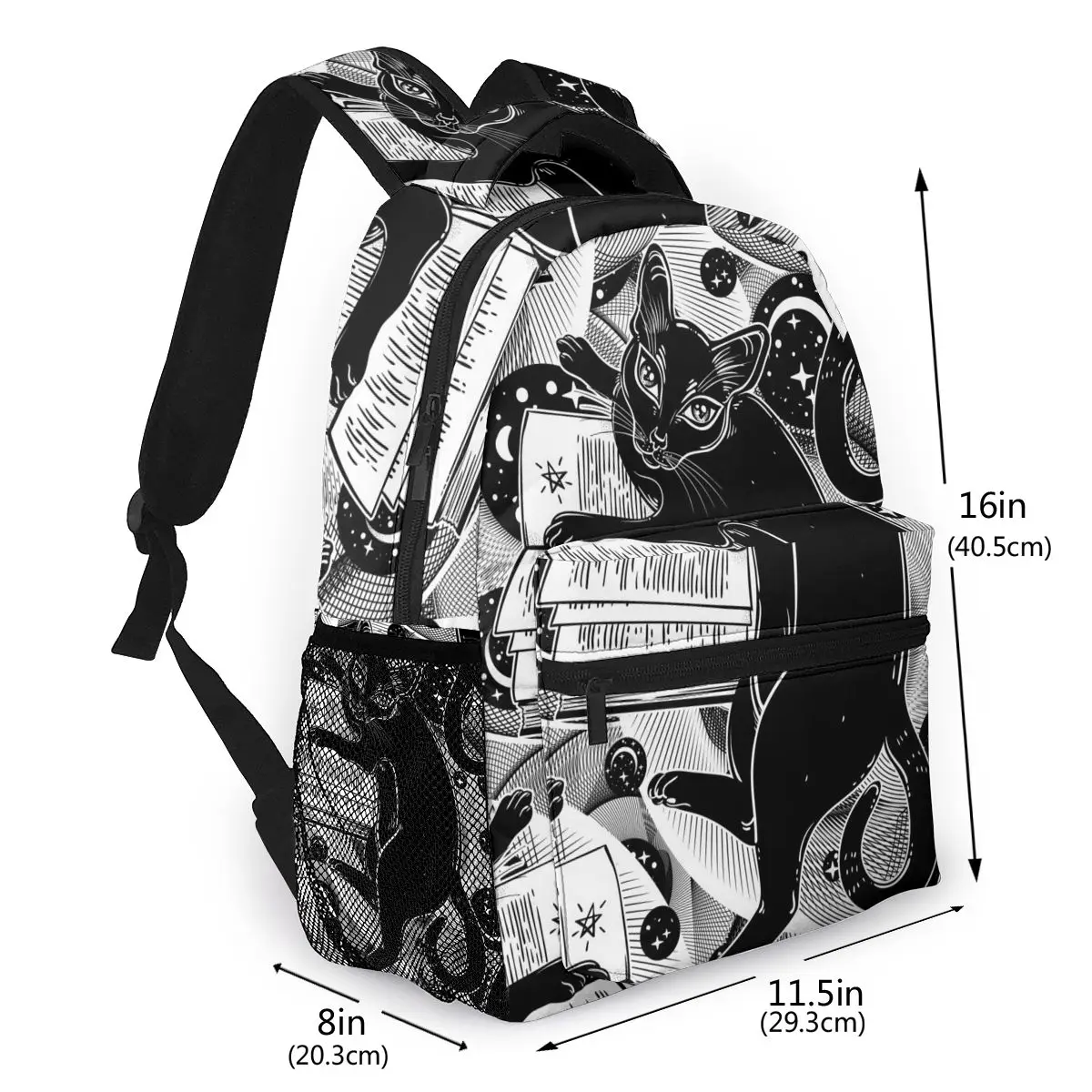 Women Backpack with Multiple Using Women Backpacks Black Cat Reading The Magic Book Female School Bag Girls Travel Bag