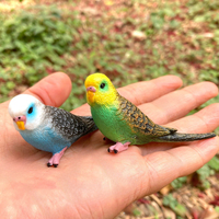 Mini Simulation Parrot Parakeet Miniature Landscape Ornament Animal Model Lawn Figurine Artificial Bird Photography Props