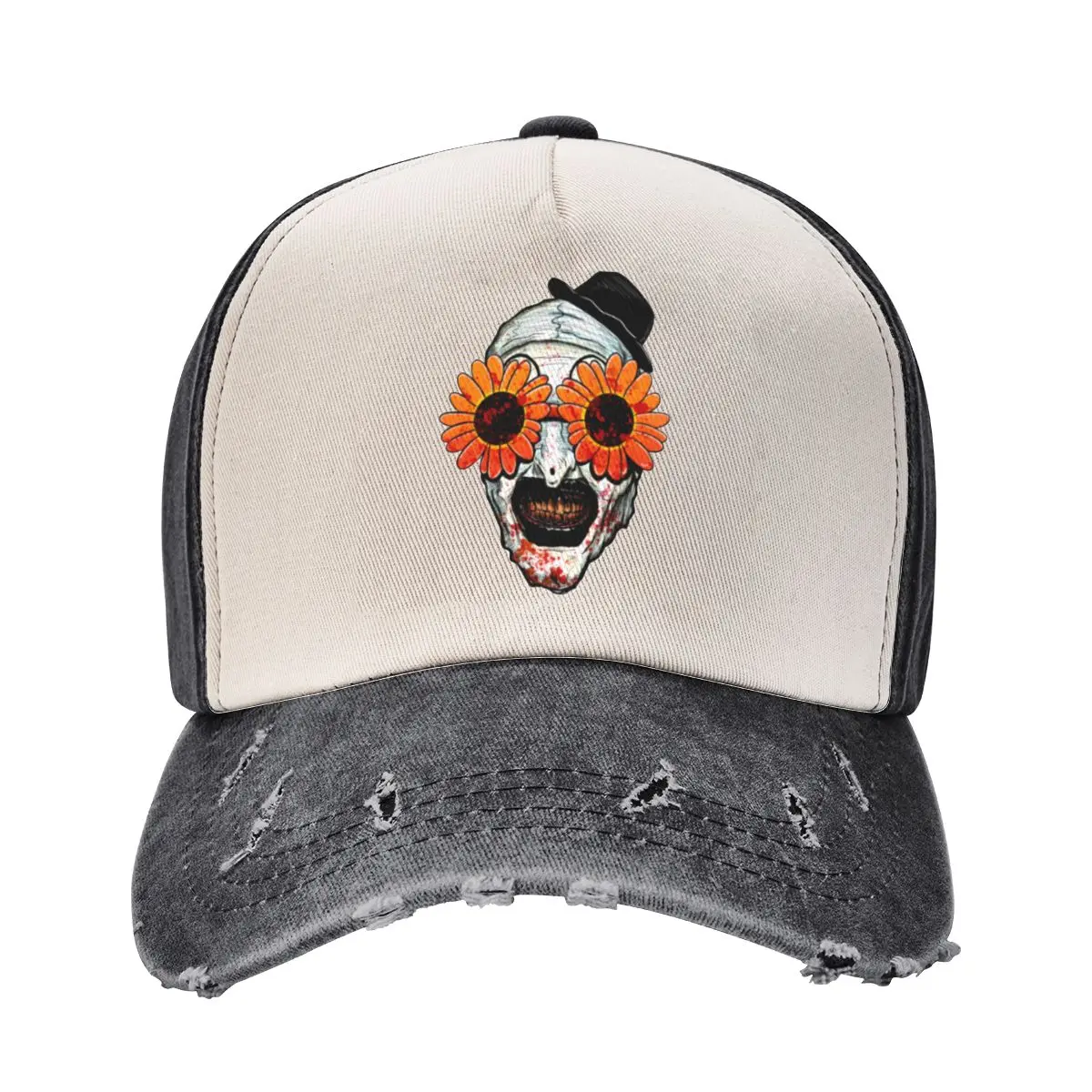 Vintage Art The Clown Terrifier 2 Sunflower Sunglasses Baseball Caps Unisex Style Distressed Washed Headwear Outdoor Caps Hat