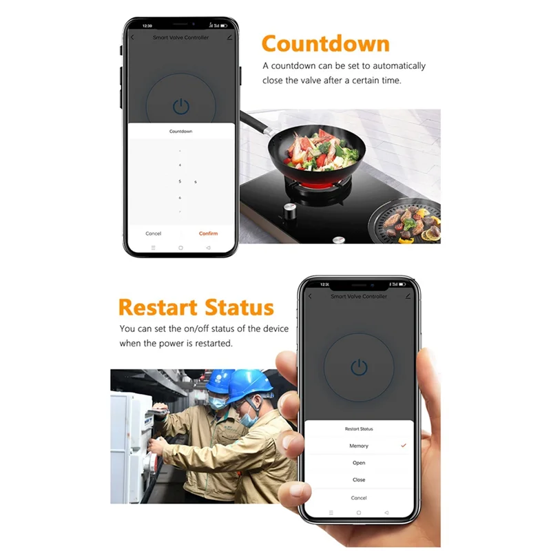 Tuya Smart Wifi Smart Valve Manipulator Gas Adjustable Water Valve Leak Controller Supports Alexa EU-Plug