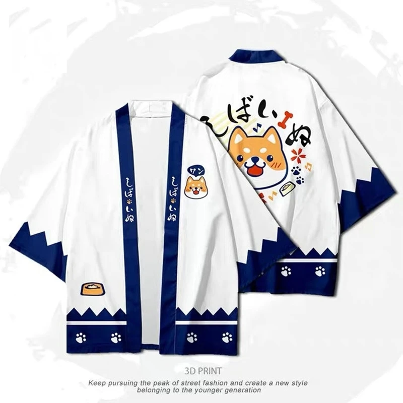 

3 to 14 years kids kimono Shiba Inu 3D Printing Japanese Haori Yukata boys girls Harajuku Cardigan Kimonos Children Clothes