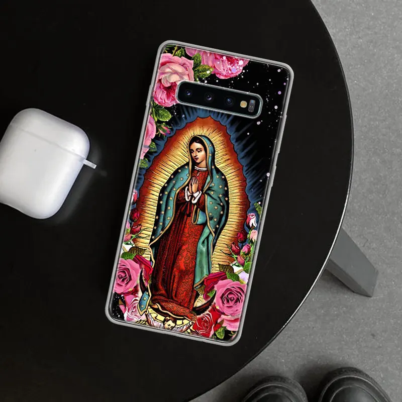 Virgin De Guadalupe Mary Phone Case Cover for Samsung Galaxy S23 S24 S25 Ultra S20 S21 FE S22 Plus S10 + Art Gift Print Coque S2