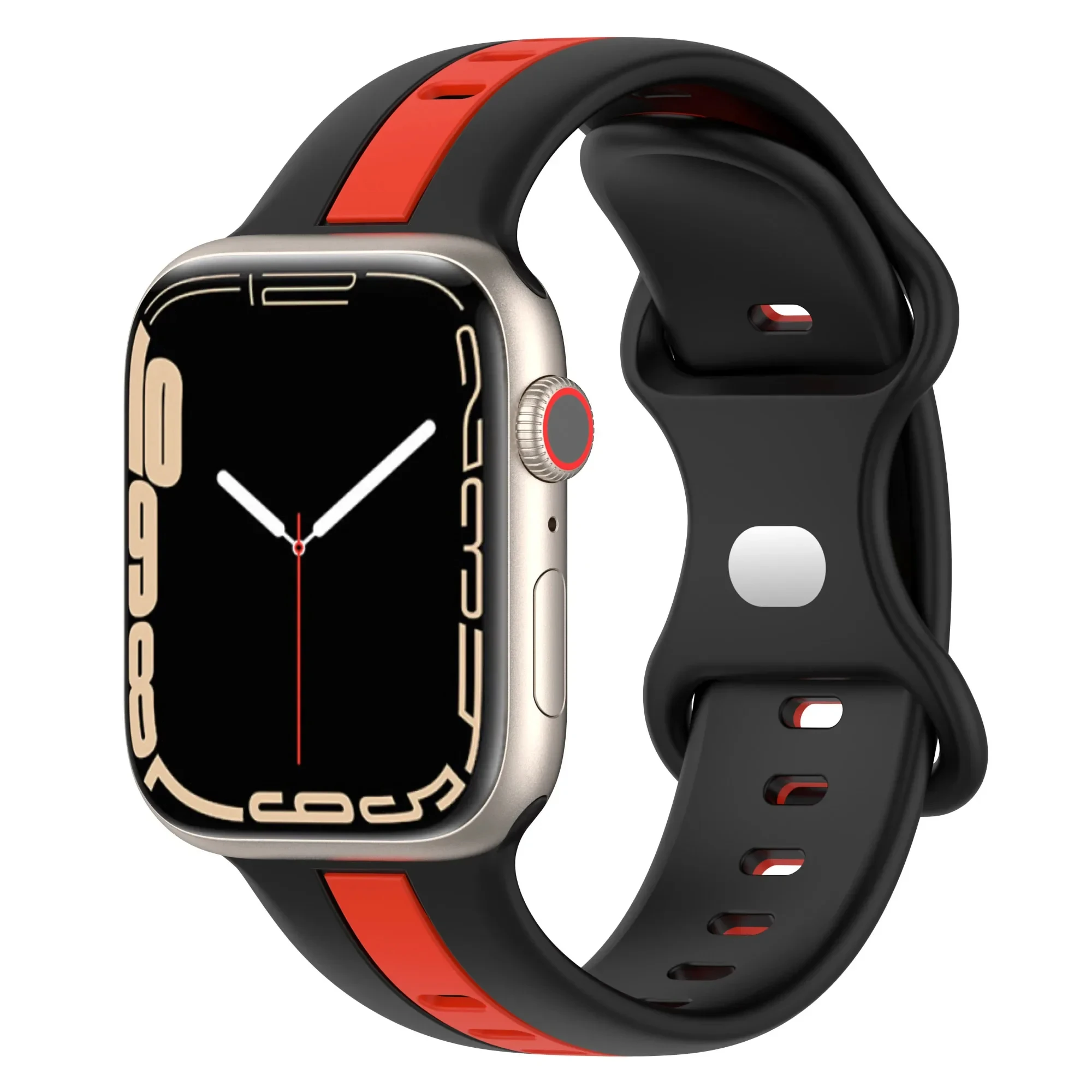 Pulseira de Silicone para Apple Watch Band, Pulseira Esportiva, iWatch Series 8, Ultra 7, 3, 2, 6, 5, 4, SE, 49mm, 44mm, 45mm, 42 milímetros, 41 milímetros, 40 milímetros, 38 milímetros