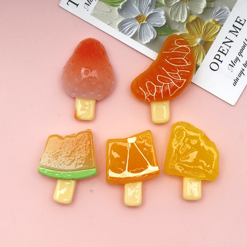 10/100pcs Kawaii Flatback Resin Ice Cream Decor Simulation Food Biscuits Bread Art Supply Cabochon DIY Crafts Dollhouse Decor