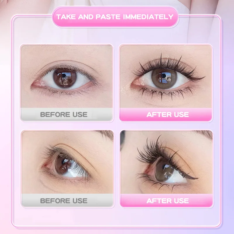 رموش صناعية ذات سعة كبيرة بدون غراء، بدون إزالة ذاتية اللصق ذاتية اللصق وذيل السمكة - تصميم قطاعي طبيعي، #5