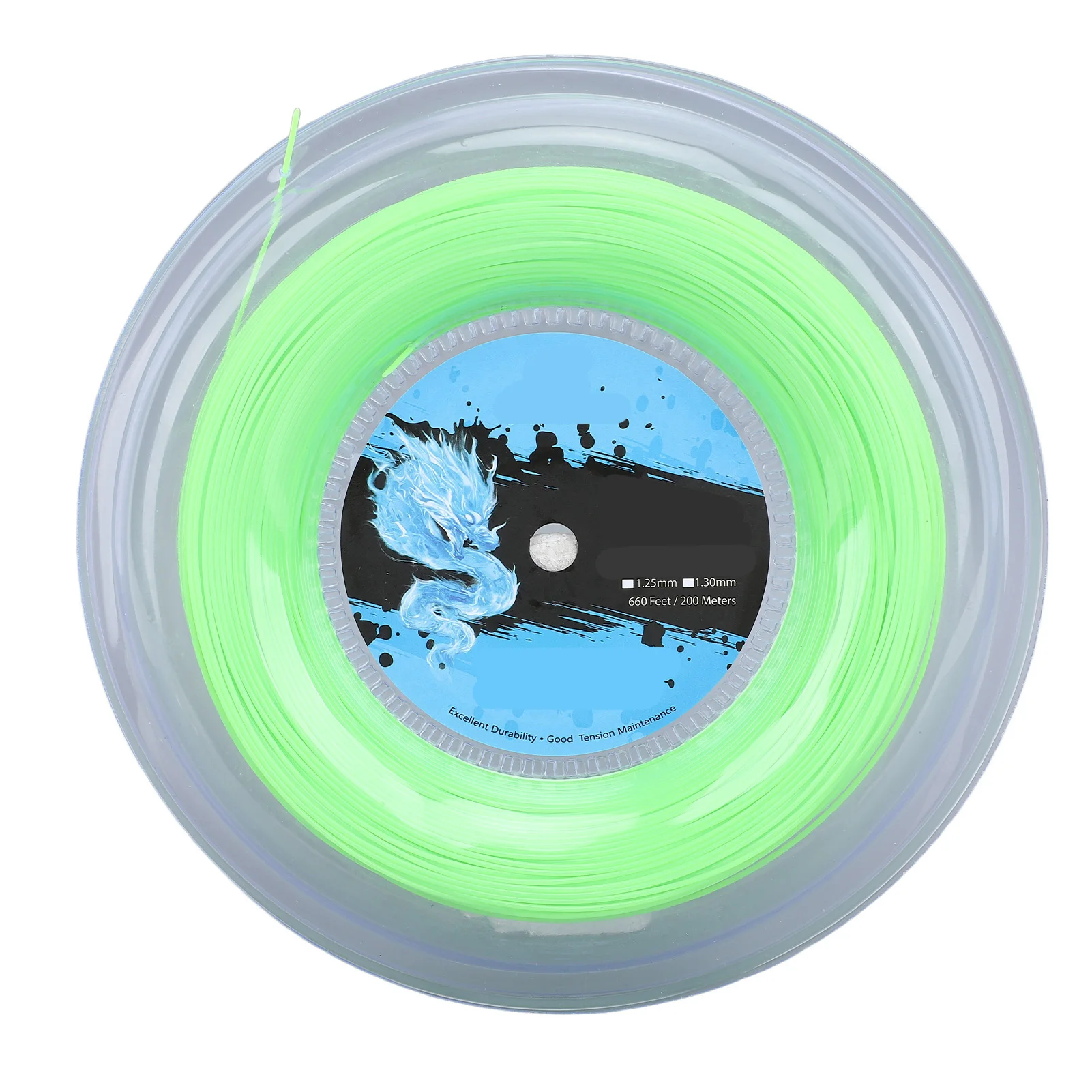 Polyester Tennisstring Tennisstring Polyester 200M Reel Tennisracket String Voor Training Fluorescerende Groene Tennis String Reel