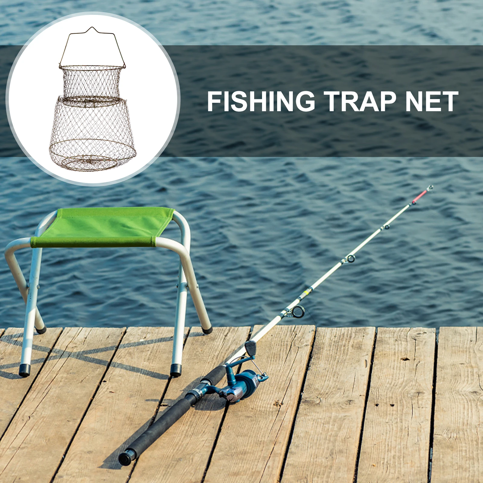 

Foldable Fishing Trap Net Steel Wire Fish Cage Shrimp Crab Lobster Catcher Portable Mesh Net Storage Solution Outdoor Tool
