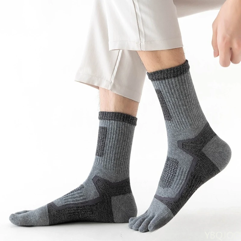 

3 pairs of five finger socks for men autumn winter cotton socks outdoor sports socks running antibacterial sweat absorbing socks