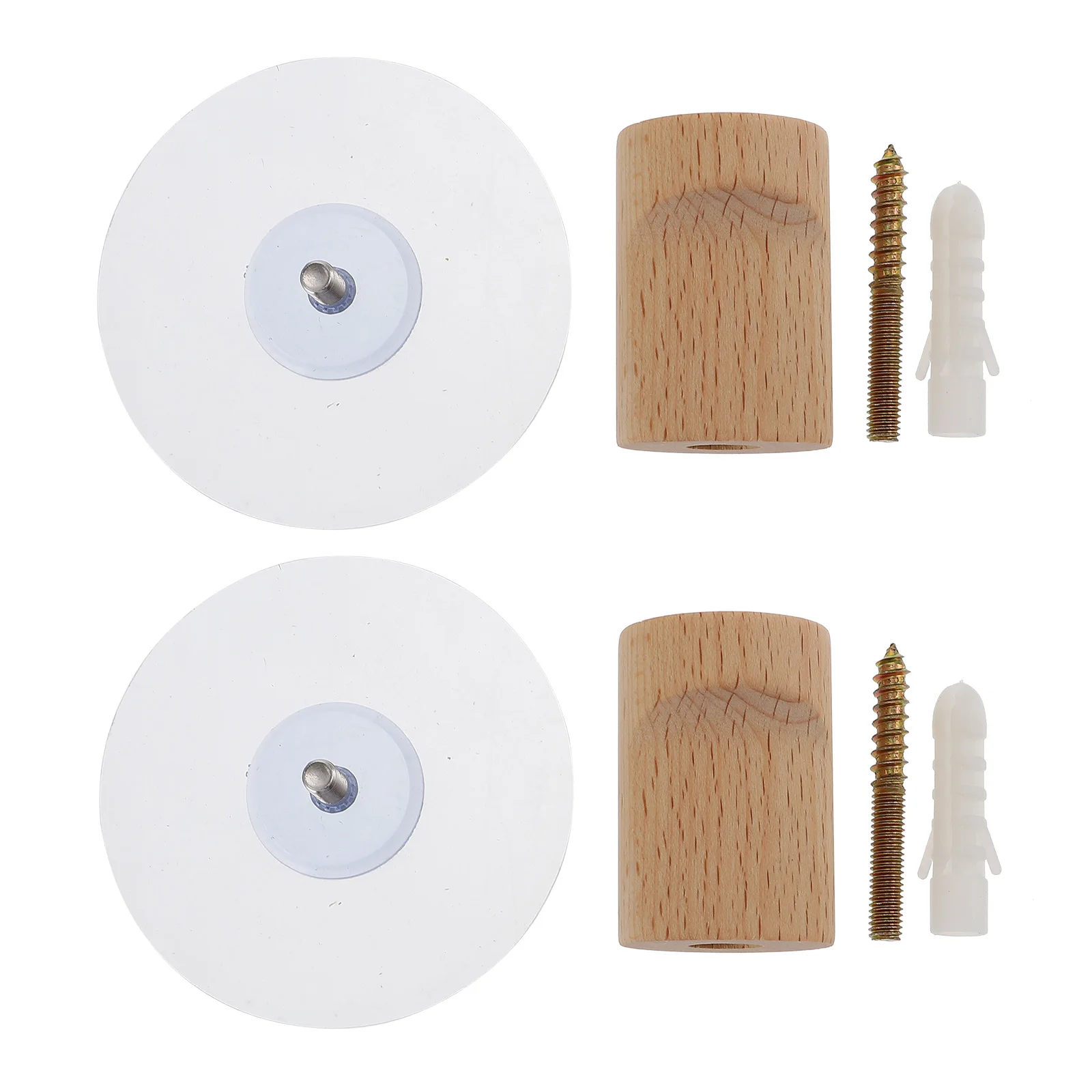

Solid Wood Hooks 2 Sets Versatile Beech Wall Coat Hanger Storage Home Decor Multipurpose Hanging Practical Long